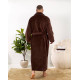 Чоловічий махровий довгий халат з коміром шаль розміри 46-58 колір коричневий