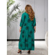 Распродаж! Штапельна жіноча довга літня сукня розмір один 52-60 принт ромб зелена