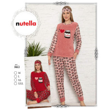 Зимова піжама жіноча софт nutella