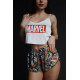Женская шелковая пижама с принтом Marvel